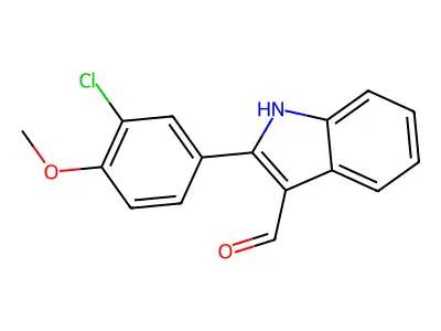 1H-Indole-3-carboxaldehyde, 2-(3-chloro-4-methoxyphenyl)- structure