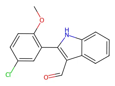 2-(5-chloro-2-methoxyphenyl)-1H-indole-3-carbaldehyde structure