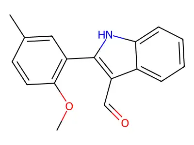2-(2-methoxy-5-methylphenyl)-1H-indole-3-carbaldehyde structure
