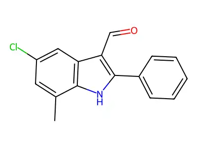 1H-Indole-3-carboxaldehyde, 5-chloro-7-methyl-2-phenyl- structure