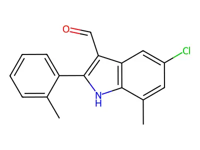 1H-Indole-3-carboxaldehyde, 5-chloro-7-methyl-2-(2-methylphenyl)- structure