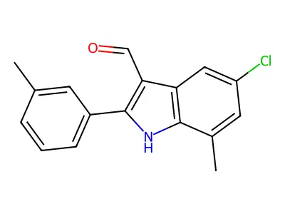 1H-Indole-3-carboxaldehyde, 5-chloro-7-methyl-2-(3-methylphenyl)- structure