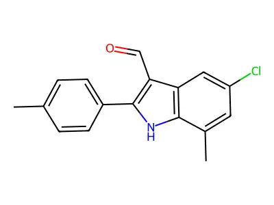 1H-Indole-3-carboxaldehyde, 5-chloro-7-methyl-2-(4-methylphenyl)- structure