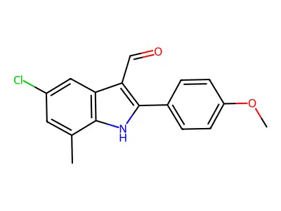 1H-Indole-3-carboxaldehyde, 5-chloro-2-(4-methoxyphenyl)-7-methyl- structure