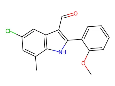 1H-Indole-3-carboxaldehyde, 5-chloro-2-(2-methoxyphenyl)-7-methyl- structure