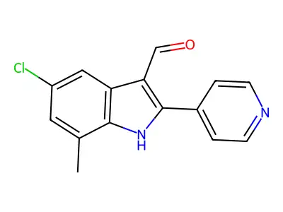 1H-Indole-3-carboxaldehyde, 5-chloro-7-methyl-2-(4-pyridinyl)- structure