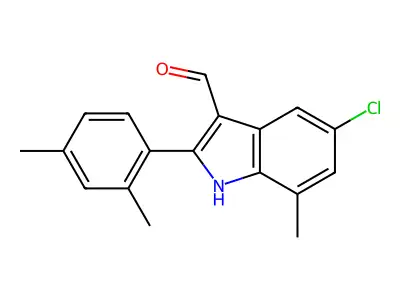 1H-Indole-3-carboxaldehyde, 5-chloro-2-(2,4-dimethylphenyl)-7-methyl- structure