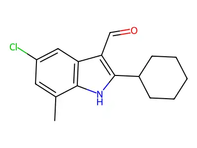 5-chloro-2-cyclohexyl-7-methyl-1H-indole-3-carbaldehyde structure