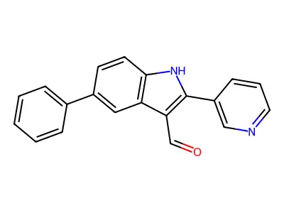 5-phenyl-2-pyridin-3-yl-1H-indole-3-carbaldehyde structure