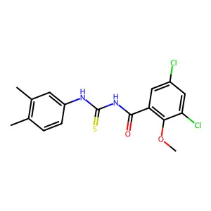 3,5-dichloro-N-[(3,4-dimethylphenyl)carbamothioyl]-2-methoxybenzamide structure