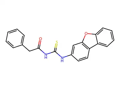 N-(dibenzo[b,d]furan-3-ylcarbamothioyl)-2-phenylacetamide structure