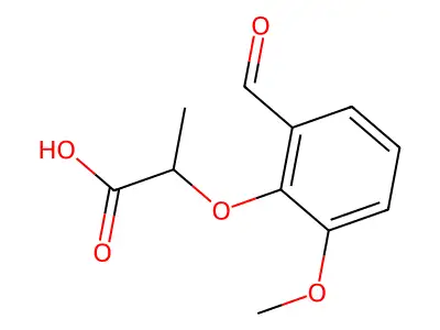 2-(2-Formyl-6-methoxyphenoxy)propanoic acid structure