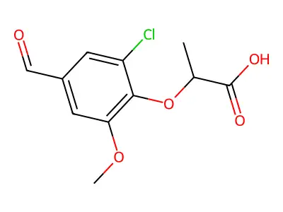 2-(2-Chloro-4-formyl-6-methoxyphenoxy)propanoic acid structure