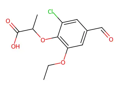 2-(2-Chloro-6-ethoxy-4-formylphenoxy)propanoic acid structure