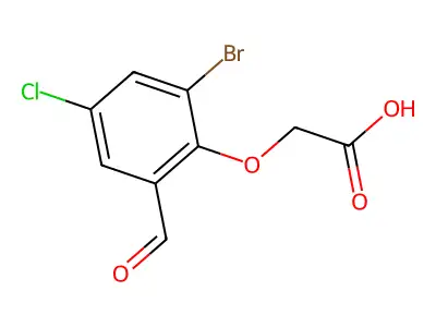 (2-Bromo-4-chloro-6-formylphenoxy)acetic acid structure