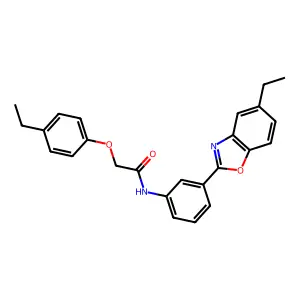 N-[3-(5-ethyl-1,3-benzoxazol-2-yl)phenyl]-2-(4-ethylphenoxy)acetamide structure