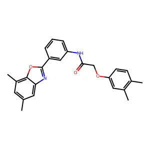 N-[3-(5,7-dimethyl-1,3-benzoxazol-2-yl)phenyl]-2-(3,4-dimethylphenoxy)acetamide structure