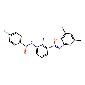 N-[3-(5,7-dimethyl-1,3-benzoxazol-2-yl)-2-methylphenyl]-4-fluorobenzamide structure