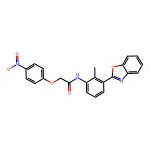 N-[3-(1,3-benzoxazol-2-yl)-2-methylphenyl]-2-(4-nitrophenoxy)acetamide structure