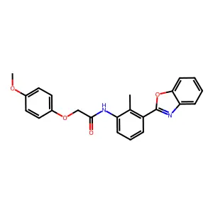 N-[3-(1,3-benzoxazol-2-yl)-2-methylphenyl]-2-(4-methoxyphenoxy)acetamide structure