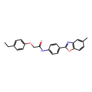 2-(4-ethylphenoxy)-N-[4-(5-methyl-1,3-benzoxazol-2-yl)phenyl]acetamide structure