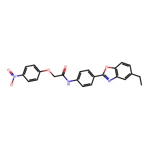 N-[4-(5-ethyl-1,3-benzoxazol-2-yl)phenyl]-2-(4-nitrophenoxy)acetamide structure