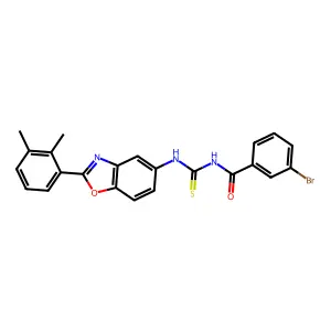 3-bromo-N-{[2-(2,3-dimethylphenyl)-1,3-benzoxazol-5-yl]carbamothioyl}benzamide structure