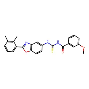N-{[2-(2,3-dimethylphenyl)-1,3-benzoxazol-5-yl]carbamothioyl}-3-methoxybenzamide structure