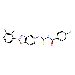 N-{[2-(2,3-dimethylphenyl)-1,3-benzoxazol-5-yl]carbamothioyl}-4-fluorobenzamide structure