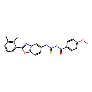 N-{[2-(2,3-dimethylphenyl)-1,3-benzoxazol-5-yl]carbamothioyl}-4-methoxybenzamide structure