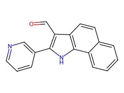 2-pyridin-3-yl-1H-benzo[g]indole-3-carbaldehyde structure