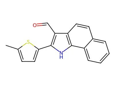 2-(5-methylthiophen-2-yl)-1H-benzo[g]indole-3-carbaldehyde structure