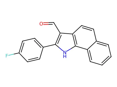 2-(4-fluorophenyl)-1H-benzo[g]indole-3-carbaldehyde structure