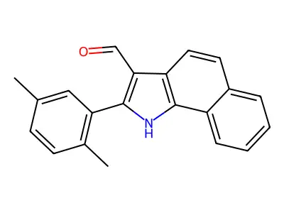 2-(2,5-dimethylphenyl)-1H-benzo[g]indole-3-carbaldehyde structure