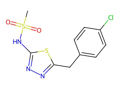N-[5-(4-chlorobenzyl)-1,3,4-thiadiazol-2-yl]methanesulfonamide structure