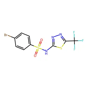 4-bromo-N-[5-(trifluoromethyl)-1,3,4-thiadiazol-2-yl]benzenesulfonamide structure