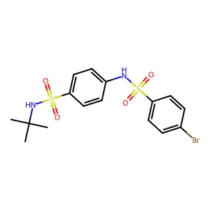 4-[(4-bromophenyl)sulfonylamino]-N-tert-butylbenzenesulfonamide structure