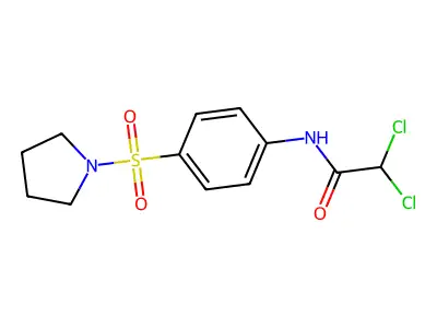 2,2-dichloro-N-(4-pyrrolidin-1-ylsulfonylphenyl)acetamide structure