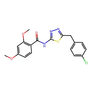 N-[5-[(4-chlorophenyl)methyl]-1,3,4-thiadiazol-2-yl]-2,4-dimethoxybenzamide structure