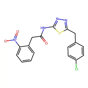 N-[5-(4-chlorobenzyl)-1,3,4-thiadiazol-2-yl]-2-(2-nitrophenyl)acetamide structure
