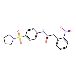 2-(2-nitrophenyl)-N-(4-pyrrolidin-1-ylsulfonylphenyl)acetamide structure