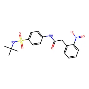 N-[4-(tert-butylsulfamoyl)phenyl]-2-(2-nitrophenyl)acetamide structure