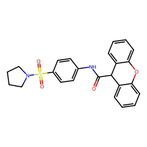 N-(4-pyrrolidin-1-ylsulfonylphenyl)-9H-xanthene-9-carboxamide structure