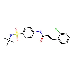 (E)-N-[4-(tert-butylsulfamoyl)phenyl]-3-(2-chlorophenyl)prop-2-enamide structure