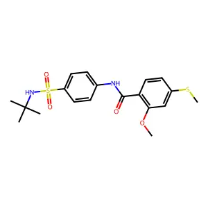N-[4-(tert-butylsulfamoyl)phenyl]-2-methoxy-4-(methylsulfanyl)benzamide structure