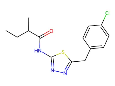 N-[5-(4-chlorobenzyl)-1,3,4-thiadiazol-2-yl]-2-methylbutanamide structure