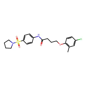 4-(4-chloro-2-methylphenoxy)-N-(4-pyrrolidin-1-ylsulfonylphenyl)butanamide structure