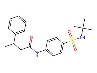 N-[4-(tert-butylsulfamoyl)phenyl]-3-phenylbutanamide structure