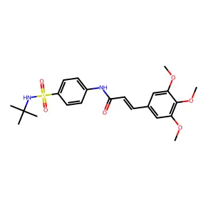 (E)-N-[4-(tert-butylsulfamoyl)phenyl]-3-(3,4,5-trimethoxyphenyl)prop-2-enamide structure