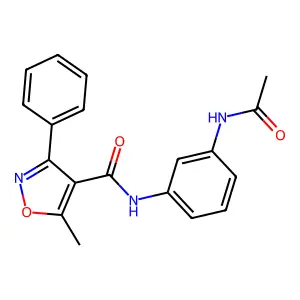 N-(3-acetamidophenyl)-5-methyl-3-phenyl-1,2-oxazole-4-carboxamide structure